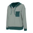 thumbnail image 5 of Women's Color Block Twist Stripe Oversized Hoodie, Button Detail Drawstring Hood Long Sleeve Sweatshirt with Pocket, Loose Fit Casual Streetwear for Fall and Daily Comfort Green S, 5 of 5