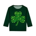 thumbnail image 6 of Pileajo St Patrick's Day Shirts for Kids Summer 3/4 Sleeve Round Neck Tees Boys Girls Shamrock Graphic Printed Tops, 6 of 6