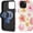 Hibiscus Seashell Florals, variant on Case for iPhone 15, [Compatible with MagSafe], Magnetic Phone Glossy Cover, Hybrid Heavy 2 in 1 Full Body Rugged Shockproof-Hibiscus Seashell Florals