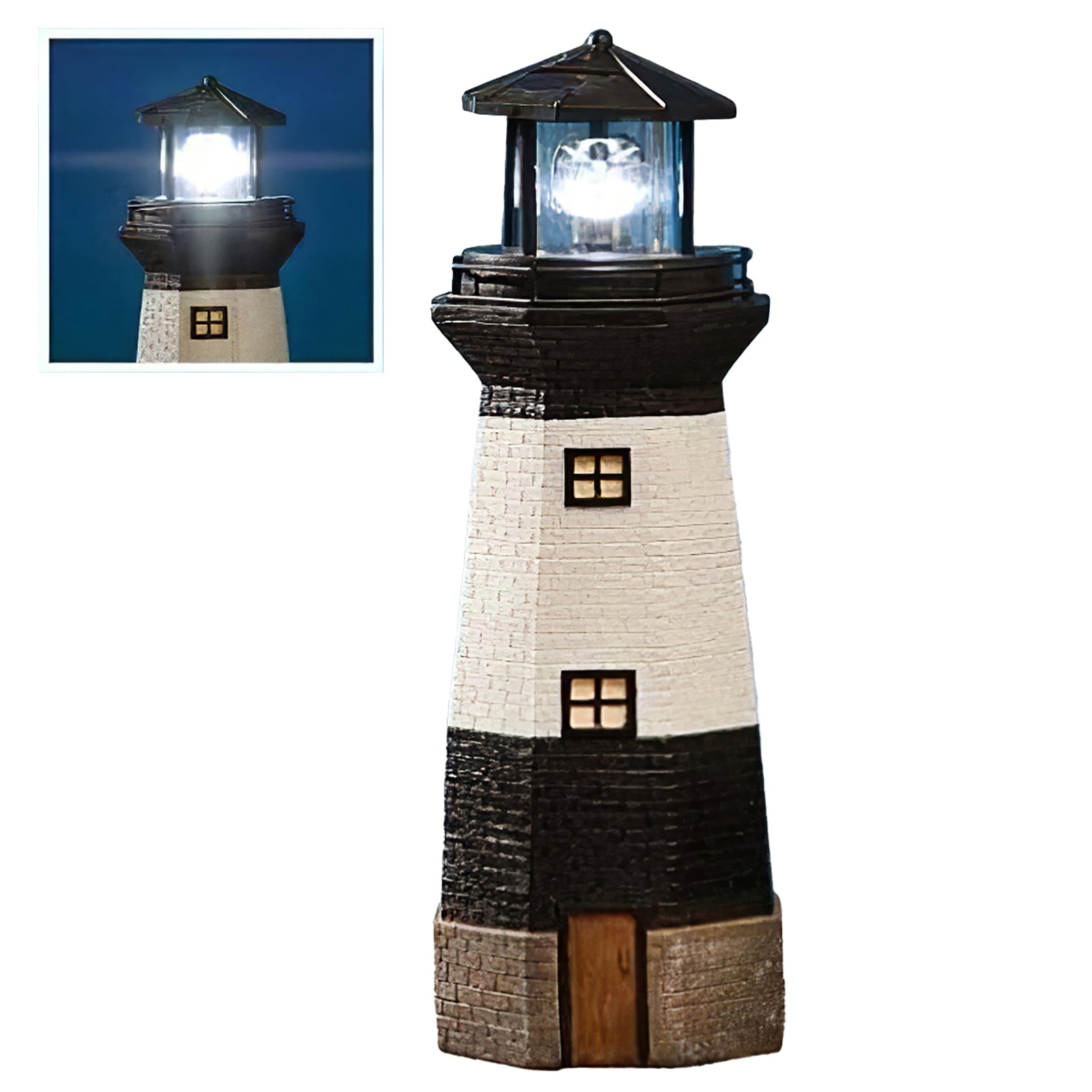 2-Pc Outdoor Solar Garden Decoration Lighthouse Stake Color Change LED Light