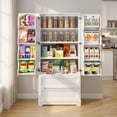 thumbnail image 2 of Pantry Cabinet, Asofer 71" Pantry Storage Cabinet with 2 Doors , 11 Shelves & 2 Drawers for Kitchen Dining Room, White, 2 of 10