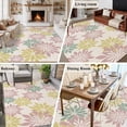 thumbnail image 5 of Large Area Rugs for Living Room Bedroom, Geometric Flower 6'x9' Rug Washable Carpet Runner Indoor Outdoor, Vintage Country Floral Pink Green on Linen Non Slip Floor Mats Rug for Kitchen, Playroom, 5 of 8