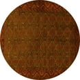 thumbnail image 1 of Ahgly Company Machine Washable Indoor Round Persian Yellow Traditional Area Rugs, 7' Round, 1 of 4
