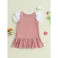 thumbnail image 6 of Miaouyo Baby Girls Summer Clothes Solid Short Sleeve Romper with Letter Embroidery Overall Dress 2 Pcs Set, 6 of 9