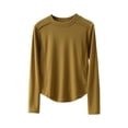 thumbnail image 2 of Fankiway Chemises à Manches Longues pour Femmes, sous-Vêtement Thermique en Polaire Colorée à Col Rond Jaune TG, 2 of 3