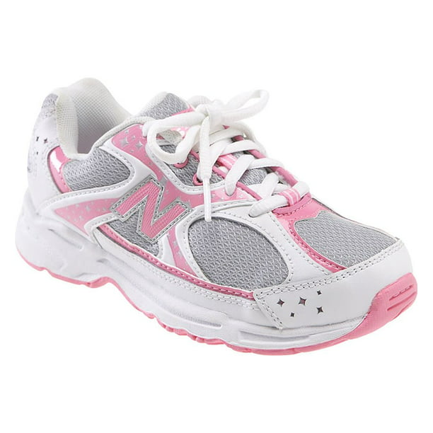 New Balance 537 Running Shoe, White/Pink/Gray, 6.5 B Little - Walmart.com