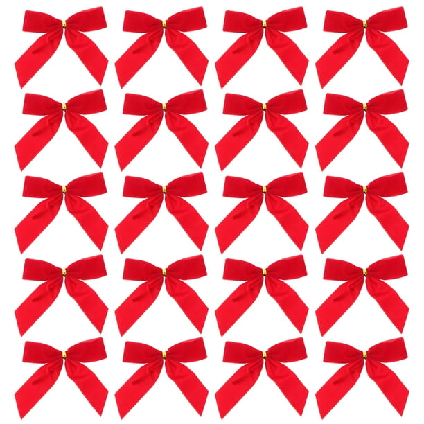 24 mini lazos navideños para árbol, corona, envoltura de regalos, manualidades, decoración del hogar, lazos rojos para el cabello de niñas, decoraciones navideñas