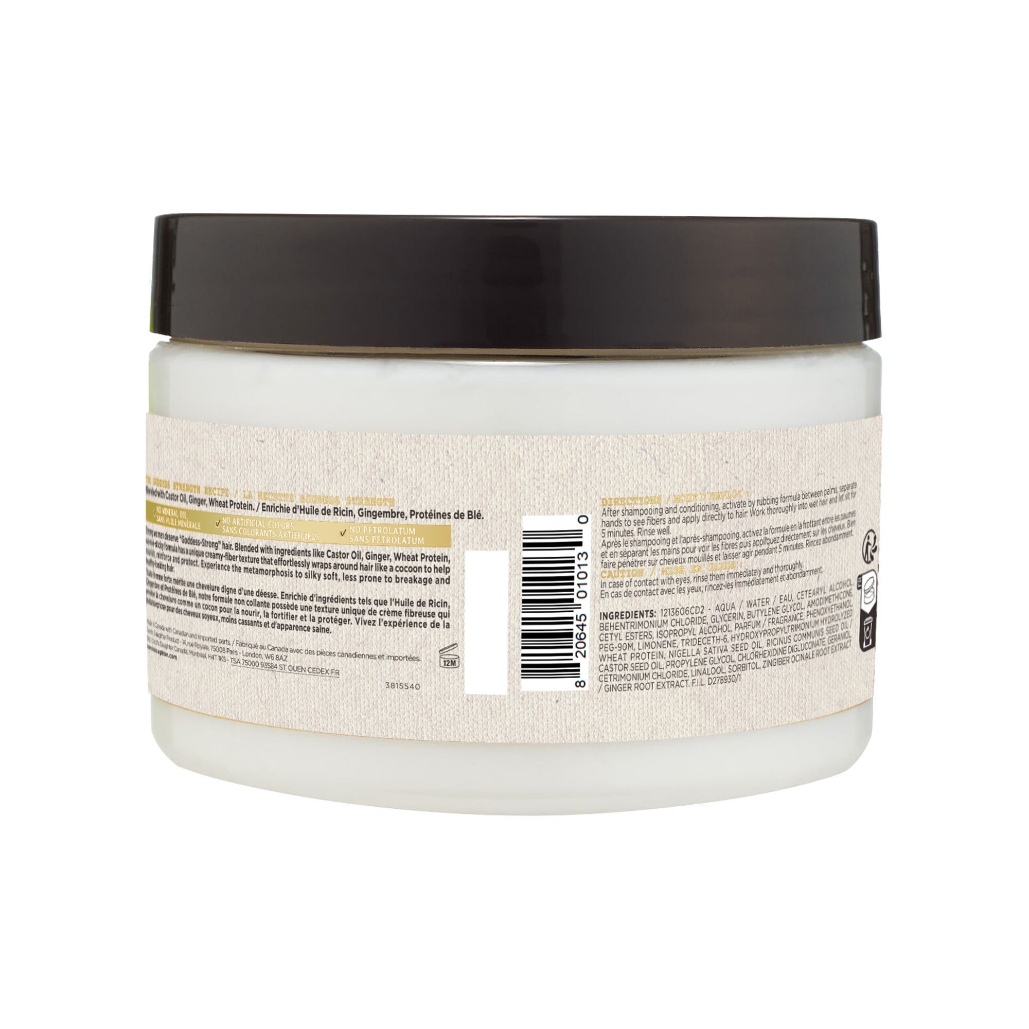 Carol's Daughter Goddess Strength Repairing Cocoon Hydrating Hair Mask for Dry Damaged & Curly Hair, Restores Moisture, Hair Treatment Made with Castor Oil for Weak Hair, 340 g