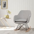 thumbnail image 2 of Topbuy Modern Fabric Rocking Armchair Accent Chair Recliner for Bedroom Living Room Grey, 2 of 9