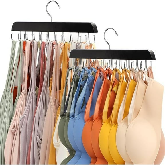 2-Pack Foldable Bra Organizer Hanger – 20 Hooks Capacity, Multi-Space Saving for Bras & Tank Tops