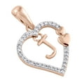 thumbnail image 3 of 10K Rose Gold Diamond Heart Pendant Dangling Initial J Cut Out Charm 0.10 Ct., 3 of 6