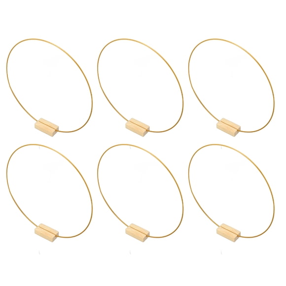 M Buder Aro Floral Dorado de Metal con Base de Madera para Bodas y Fiestas (30 cm / 11.8 in)