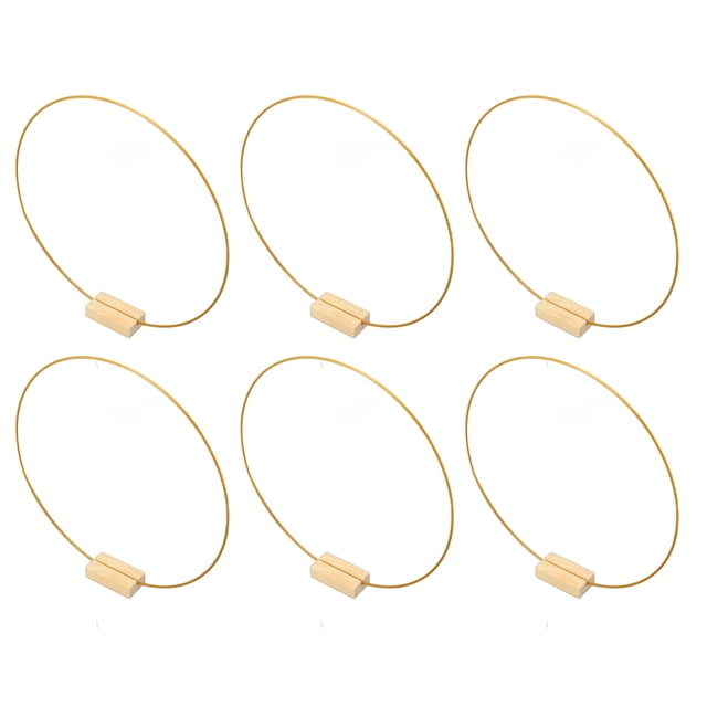 M Buder Aro Floral Dorado de Metal con Base de Madera para Bodas y Fiestas (30 cm / 11.8 in)