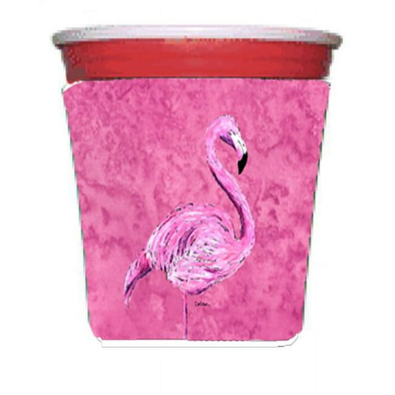 Carolines Treasures 8875RSC Flamingo On Pink Red Solo Cup bottle sleeve Hugger - 16 To 22 oz.