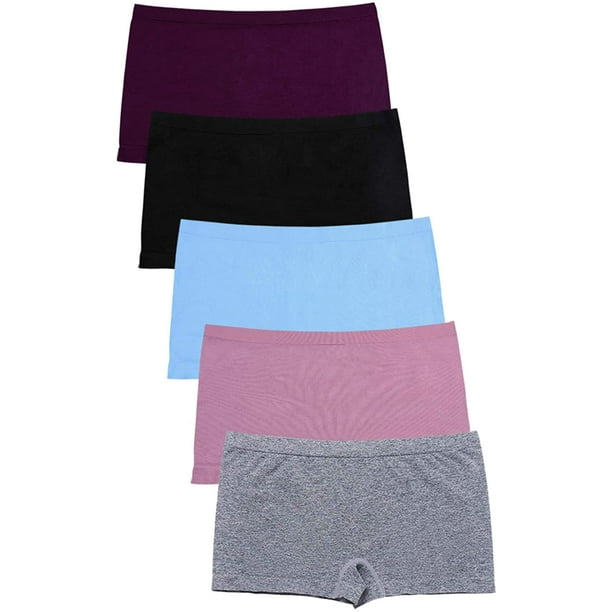 Womens Seamless Underwear Boyshort Ladies Panties Spandex Panty Workout Boxer  briefs 5 Pack 