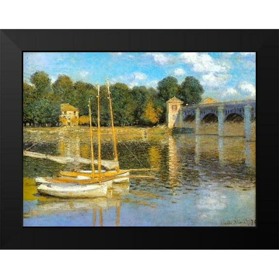 Monet, Claude 14x12 Black Modern Framed Museum Art Print Titled - The Bridge at Argenteuil 1874