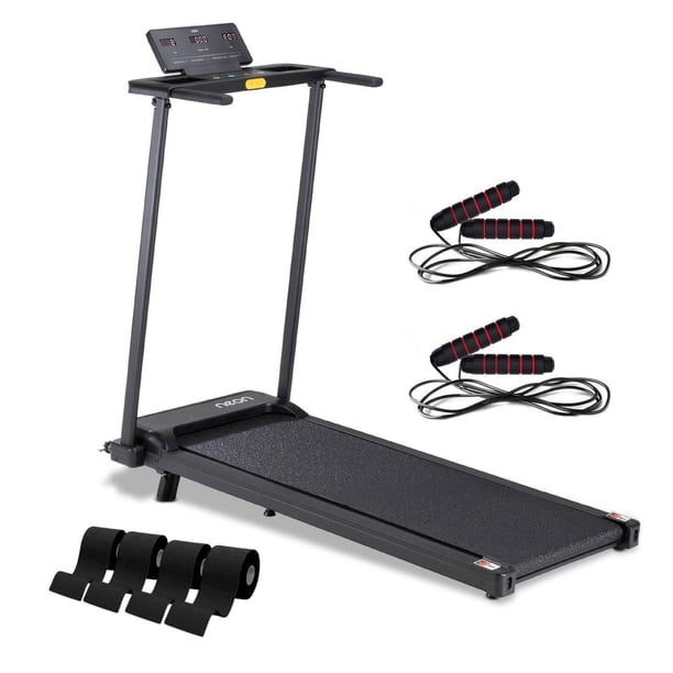 Caminadora Eléctrica Plegable 1-10 km/h 2.0 HP Pantalla LCD + Cuerdas Saltar Kit Ejercicio 7 piezas