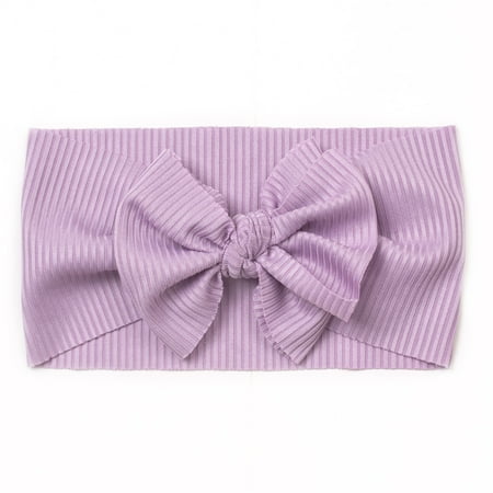

nsendm Toddler Baby Boys Girls Solid Ribbed Bow Hairband Headwear Headband Baby Bows Headbands Hairband Purple One Size