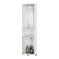 thumbnail image 5 of WGYPRIME 74.8" Tall Corner Wine Cabinet, Modern Corner Bar Cabinet with 3 Tier Shelves & Glass Door, Wooden Corners Cabinet for Dining Room, Living Room, 5 of 6