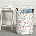 thumbnail image 6 of Zufioo Happy Easter Print Round Dirty Clothes Basket, Waterproof Standing Dirty Clothes Bag, Suitable for Home, Bathroom, Car Trunk-Small, 6 of 6
