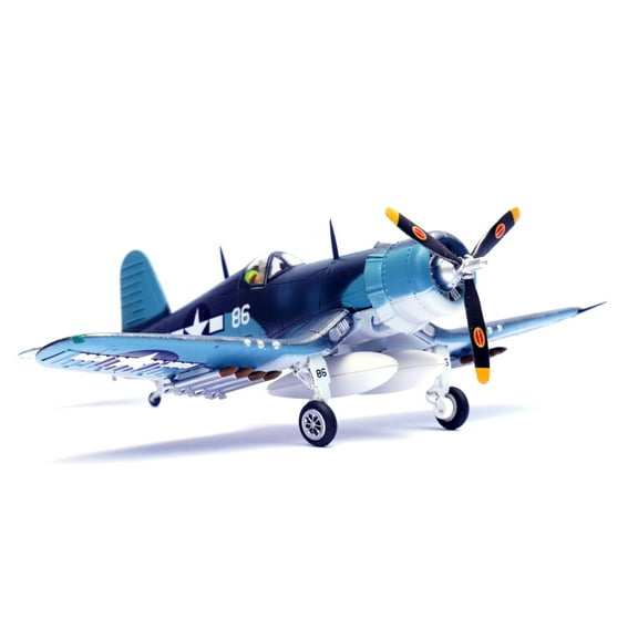 GUYUTING 1:72 Scale F4U Corsair WWII USMC Fighter Model VMF 214 White 86 Diecast Collectible Plane with Display Stand