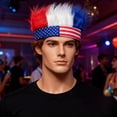 thumbnail image 5 of Wiywef American Flag Hairy Headband Hat Crazy US Football Cheer Headwear USA Football Fans Hat Accessories for Football Match, 5 of 7
