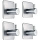 thumbnail image 1 of Nvzi Gancho adhesivo de acero inoxidable 304 sin agujeros de 4 piezas, gancho de acero inoxidable, gancho de baño de cocina, gancho de baño, gancho de toalla (plata), 1 of 5