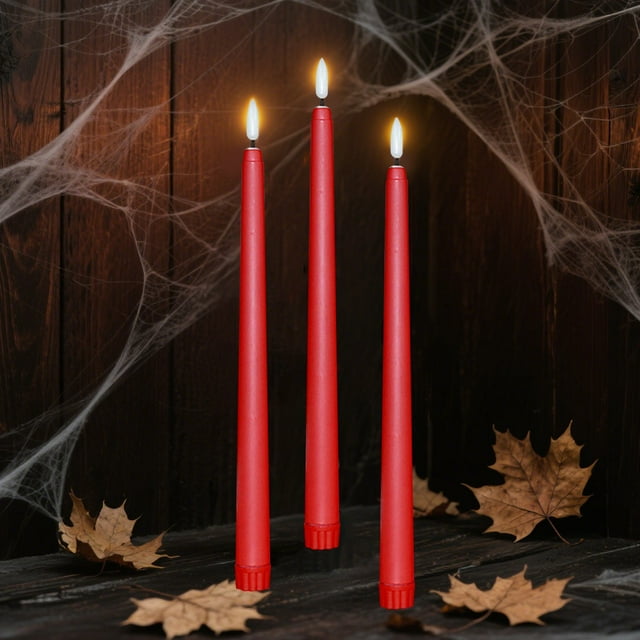 WHEANG LED Remote Control Long Stem Electronic Candle Light 18" Flameless Taper Candles