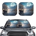 thumbnail image 2 of Gukieu Moonlit Sea Sailboat Print Car Windshield Sun Visor, Foldable Anti-UV Car Sun Visor Suitable for Vans, Trucks Car Accessories-Medium, 2 of 6