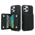 thumbnail image 4 of Wallet Case for iPhone 14 Pro, with Wrist Strap and Shoulder Strap, RFID Blocking Card Slots, Classic Kickstand Magnetic Flip PU Leather Phone Case Cover for iPhone 14 Pro, Black, 4 of 8