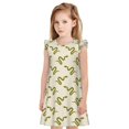 thumbnail image 1 of Balery Green Snake Camisón de princesa para niñas, pijama de algodón con mangas abullonadas, suave y bonito.-X-Large, 1 of 6