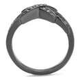 thumbnail image 3 of IP Light Black (IP Gun) Stainless Steel Ring with AAA Grade CZ in Clear for Women Clear Stone Color Style TK2689 Size 10, 3 of 4