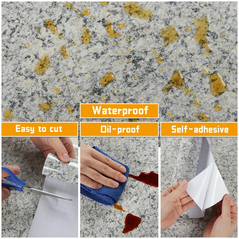 Waterproof Marble Wallpaper For Bathroom Vinyl Self-adhesive Oil