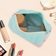 thumbnail image 5 of Unique Bargains 1 Pc Embroidered House Style Drawstring Makeup Bag for Vacation Pink Blue Corduroy, 5 of 6