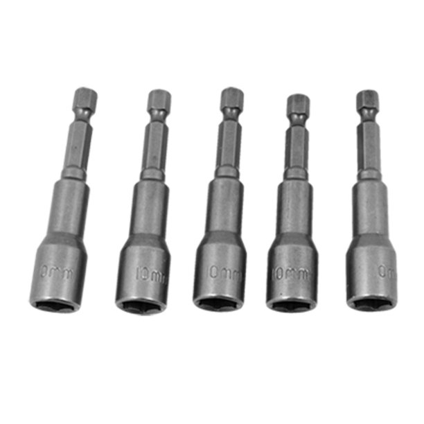 5 Pcs Quick Change Shank Power 10mm Hex Socket Nut Setters
