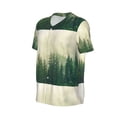 thumbnail image 2 of Balery Fog Forest Baseball Jersey for Men Casual Button Down Shirts Short Sleeve Active Team Sports Uniform-Medium, 2 of 9