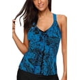 thumbnail image 1 of Womens Printed Strappy Racerback Tankini Swim Top No Bottom S - XXXL, 1 of 5