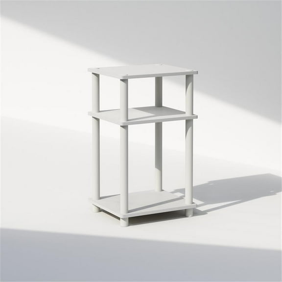 Pemberly Row 3-Tier Turn-N-Tube End Table in 1-Pack in White