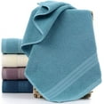 thumbnail image 4 of Toallas de spa, acabado profesional, secado rápido, toalla de algodón de alta absorción para ducha, viajes, piscina, yoga, hotel, fiestas, invitados y uso diario (4 piezas, azul), 4 of 8