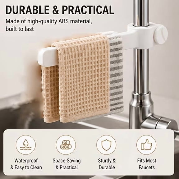 Kitchen Sink Caddy Drying Rack, Multi-functional Dishcloth Holder, Ventilated Quick-dry Organizer
