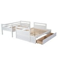 thumbnail image 4 of Triple Tree Adult Plywood MDF Pinewood Twin-over-Full Bunk Bed with Guardrails White, 4 of 7