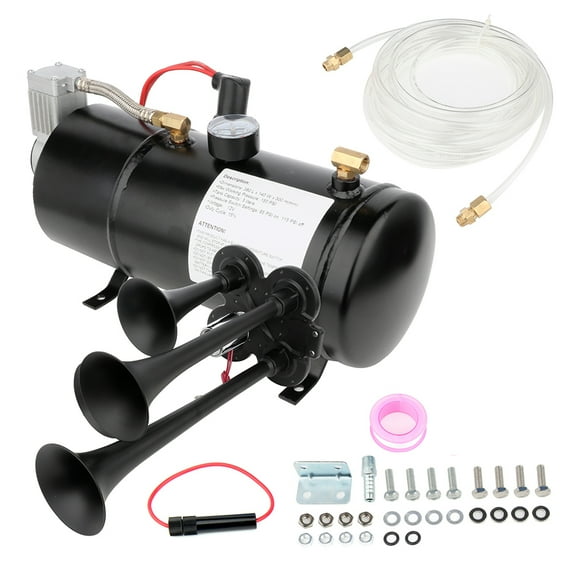 ECCPP 12V Air Horn 4 Trumpet Air Horn Kit 150PSI Air Compressor System for Train Car Truck Boat RV