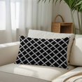 thumbnail image 3 of Modern Black Geometric King Size Pillow Cover, Pillowcase Protectors with Zipper, Breathable Decorative Throw Pillow Case Cover, Abstract Art Morocco Aesthetic Pillow Shams for Couch Sofa 20x36Inch, 3 of 8