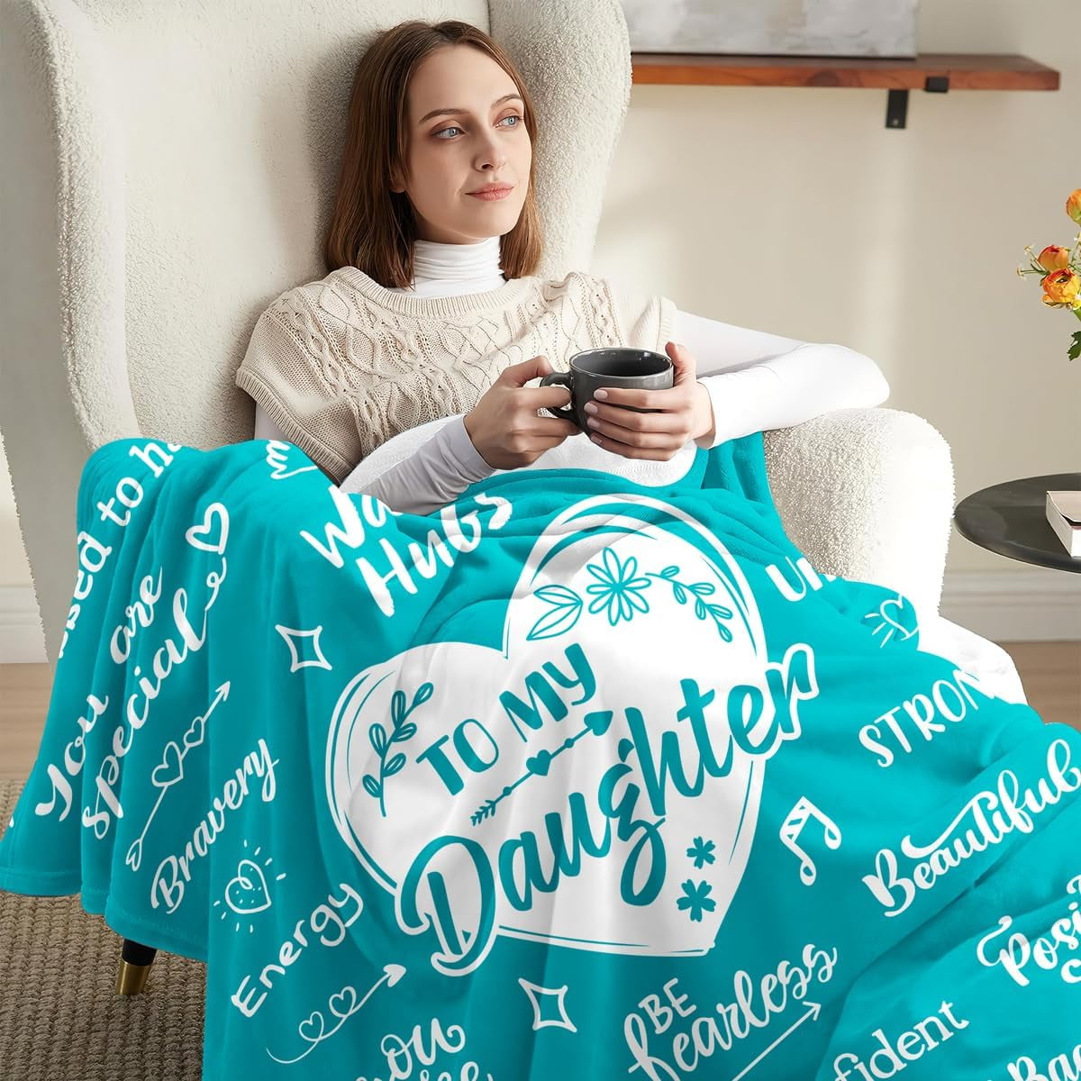 Daughter Gifts from Mom Dad - to My Daughter, Blanket for Daughter - Christmas, Xmas Birthday, Graduation Gifts for Daughter - Best Gift Ideas for Daughter Throw Blanket