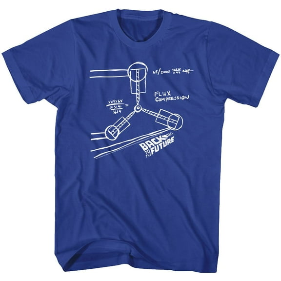 Back to the Future Flux Sketch Royal Adult T-Shirt