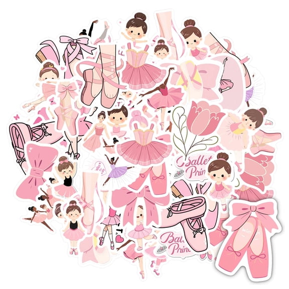 35pcs Elegant Stationery Stickers Cute Teacher Reward Stickers Ballet Children Stickers for Laptops Suitcases Notebooks
