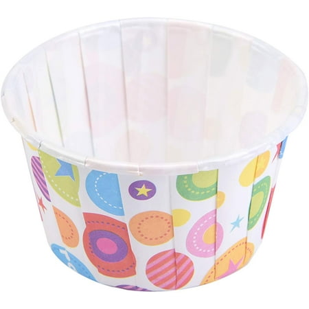 100PCS Cupcake Liners Cupcake Cups Round Food Grade Coated Paper Baking Cups Muffin Liners Cupcake Wrappers (rainbow dots)