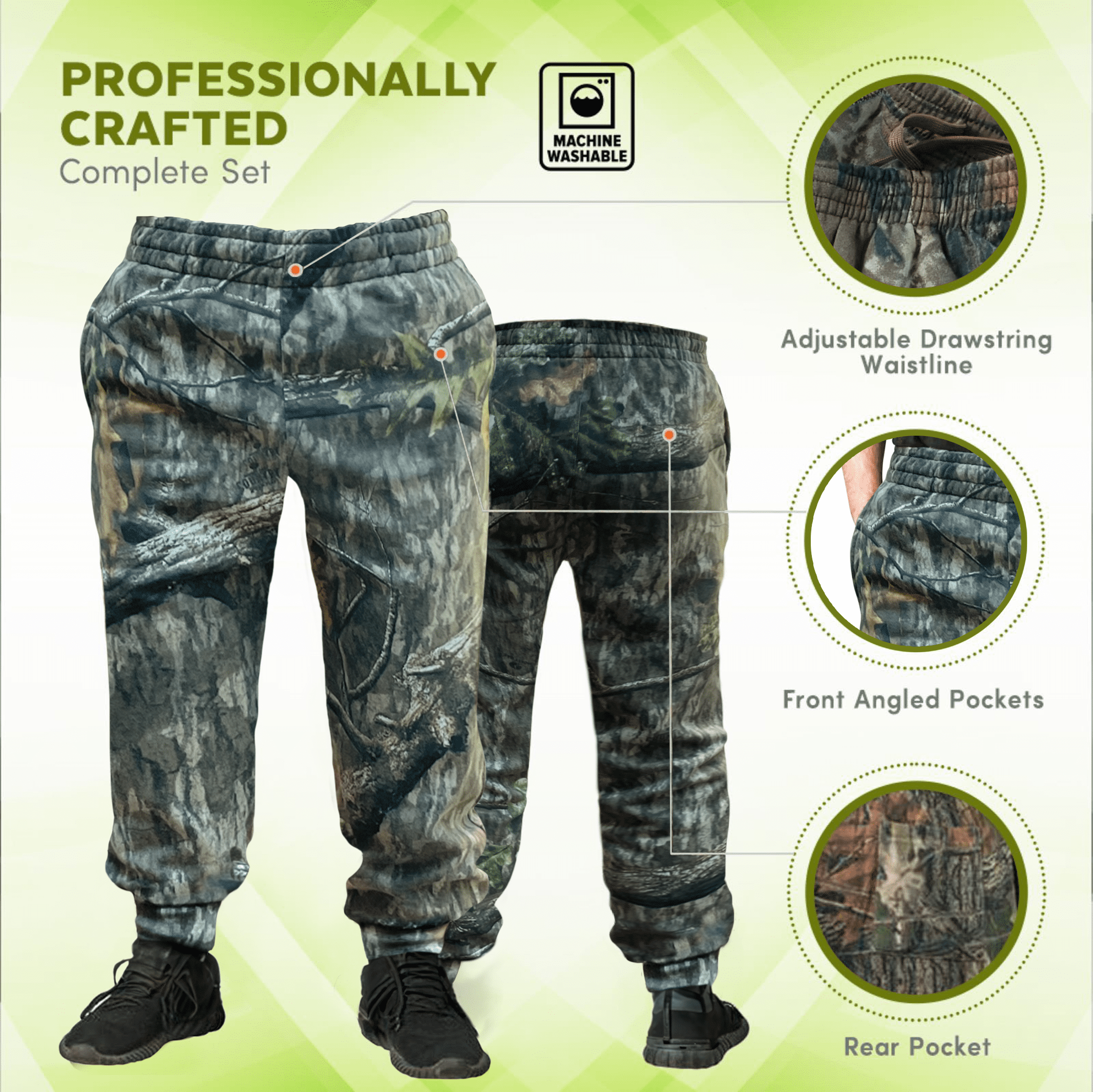 Amazon.com: KISBINI Boy's Cotton Camouflage Sweatpants