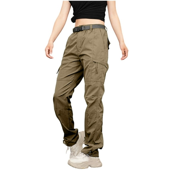 Ahdbta Tactical Cargo Pants Women High Waisted Water Resistance Baggy Stretch Work Trousers Multi-Pockets Combat Hiking Pants