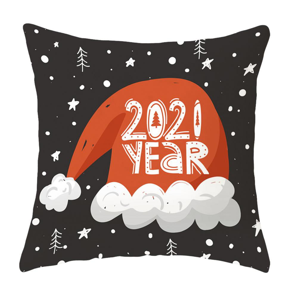 4PCS Christmas Pillow Covers Snowman Printing Pillowcases Square 18x18inch US 